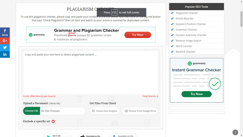 Steps for how to use online plagiarism checker tool