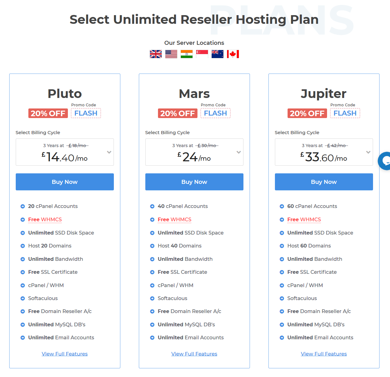 Reseller Hosting with Free WHMCS Plans